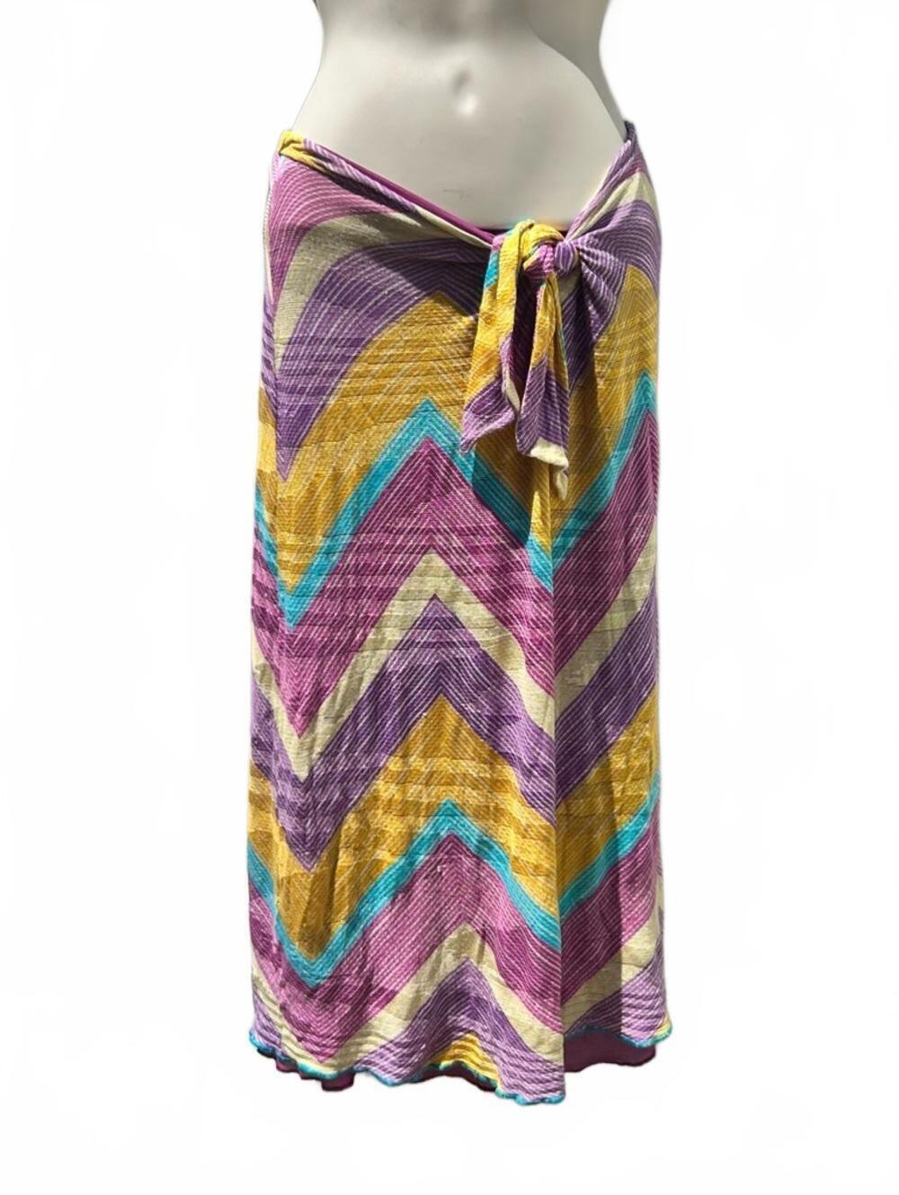 Missoni Sport Classic Chevron tie skirt - Goldenrod, Purple, Teal | Italian Size